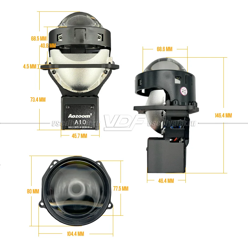 Светодиодные линзы Aozoom A10 24V 3.0 Bi-Led (комплект 2 шт)